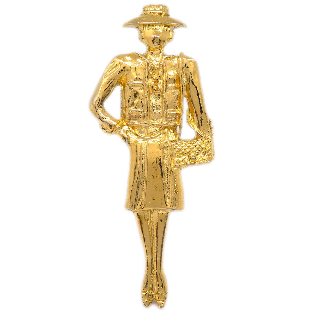 Luxury Chanel Gold Mademoiselle Brooch Pin