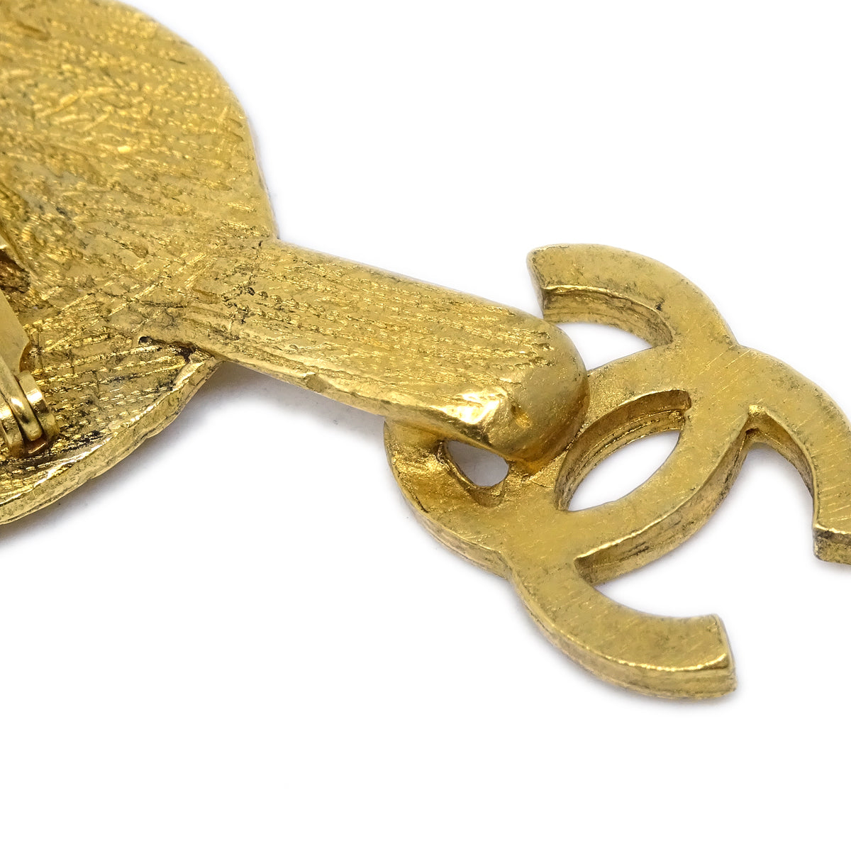 Luxury Chanel Gold Bow And Arrow Heart Brooch Pin 93A