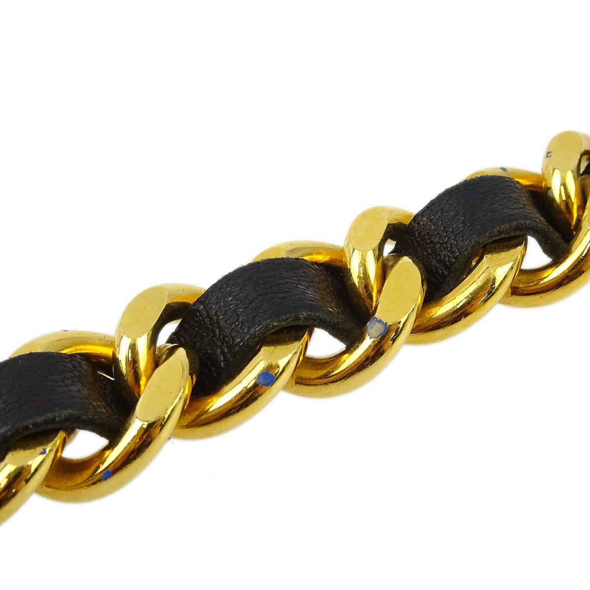 Luxury Chanel Gold Black Medallion Chain Belt Small New
