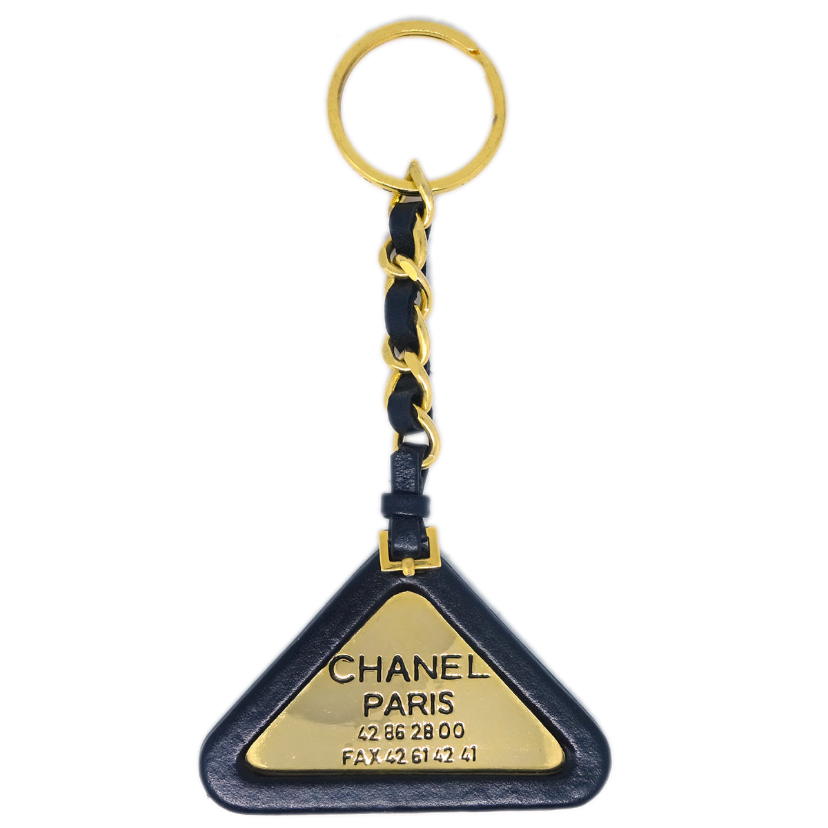 Luxury Chanel Gold Plate Key Chain Bag Charm 94P Small New