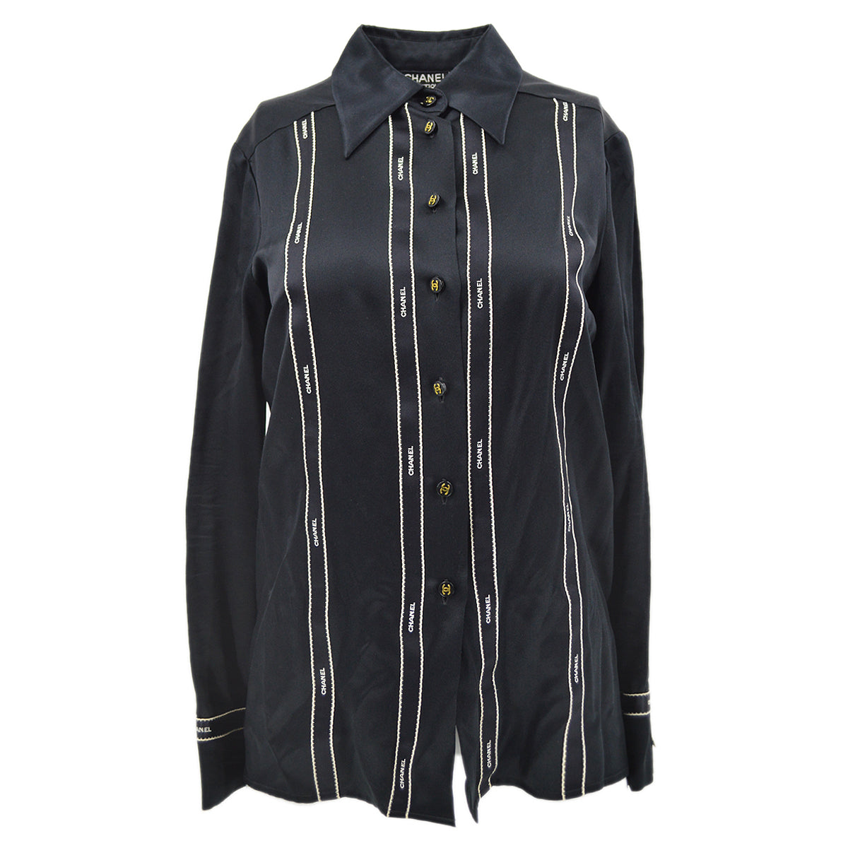 Luxury Chanel Fall 1994 silk shirt #34
