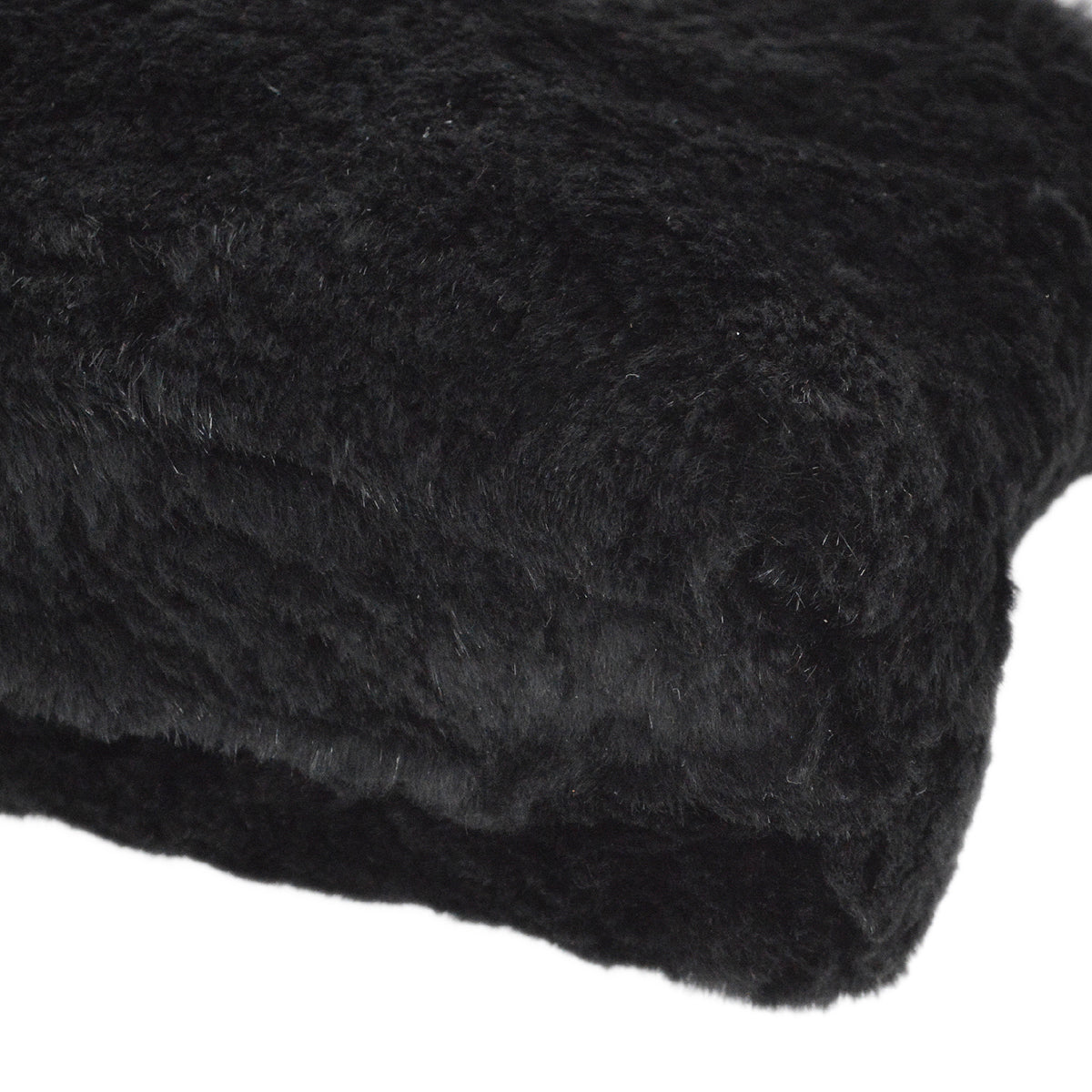 Luxury Chanel 2000-2001 Black Fur Tote Handbag