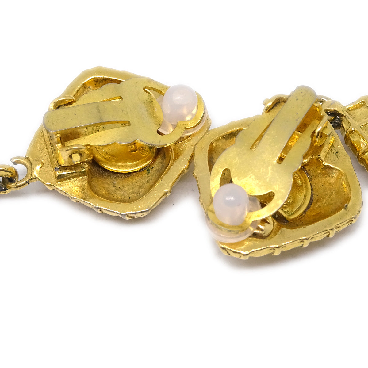 Luxury Chanel Bow Dangle Earrings Clip-On Gold