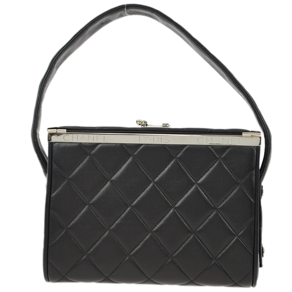 Luxury Chanel 1996-1997 Black Lambskin Handbag