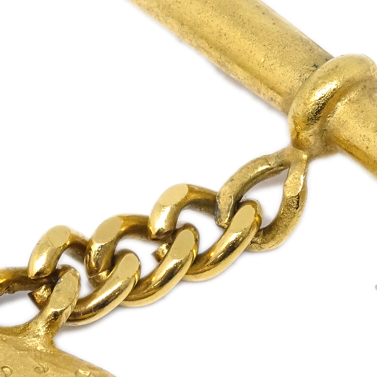Luxury Chanel Bow And Arrow Heart Brooch Pin Gold 93P