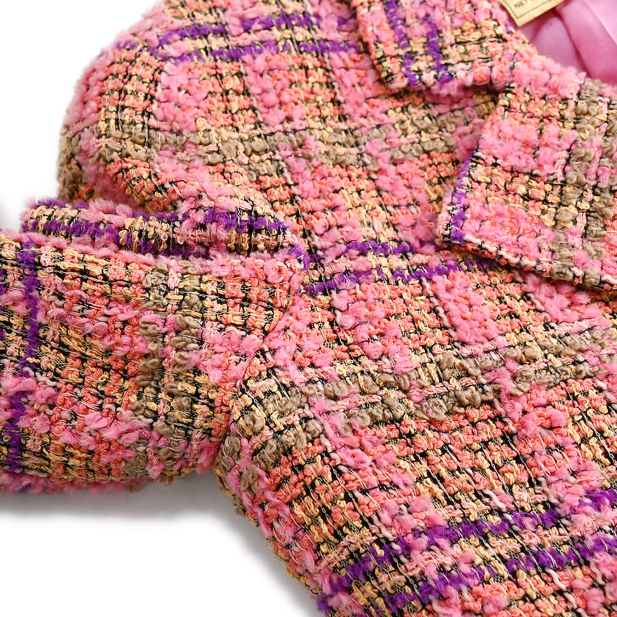 Luxury Chanel Fall 1994 single-breasted tweed boucle jacket #38