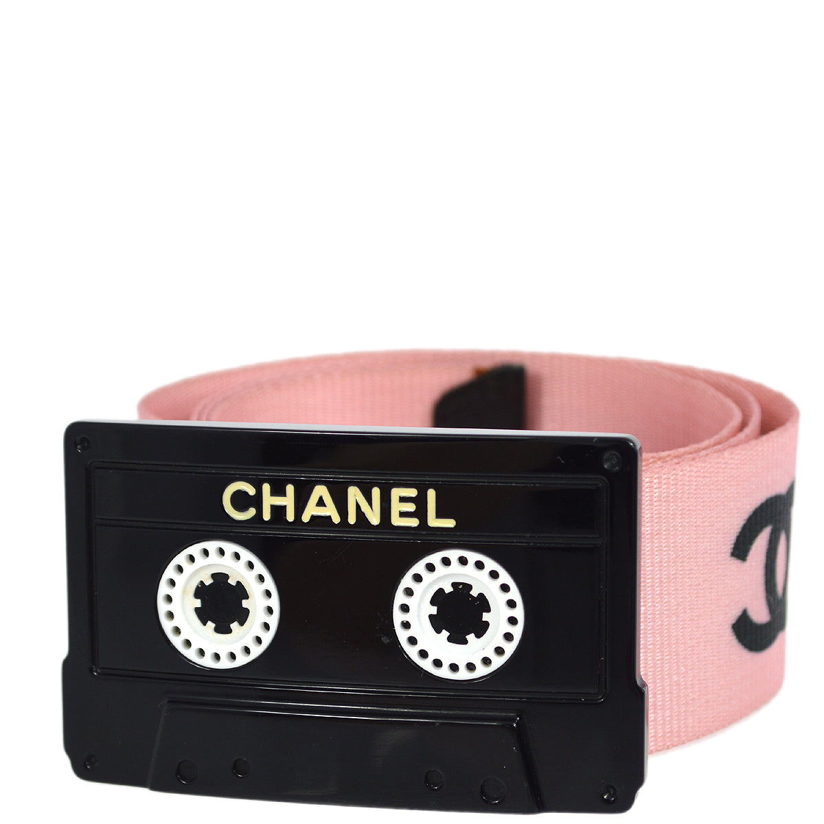 Luxury Chanel Cassette Tape Belt Pink 04P #75/30 Small New