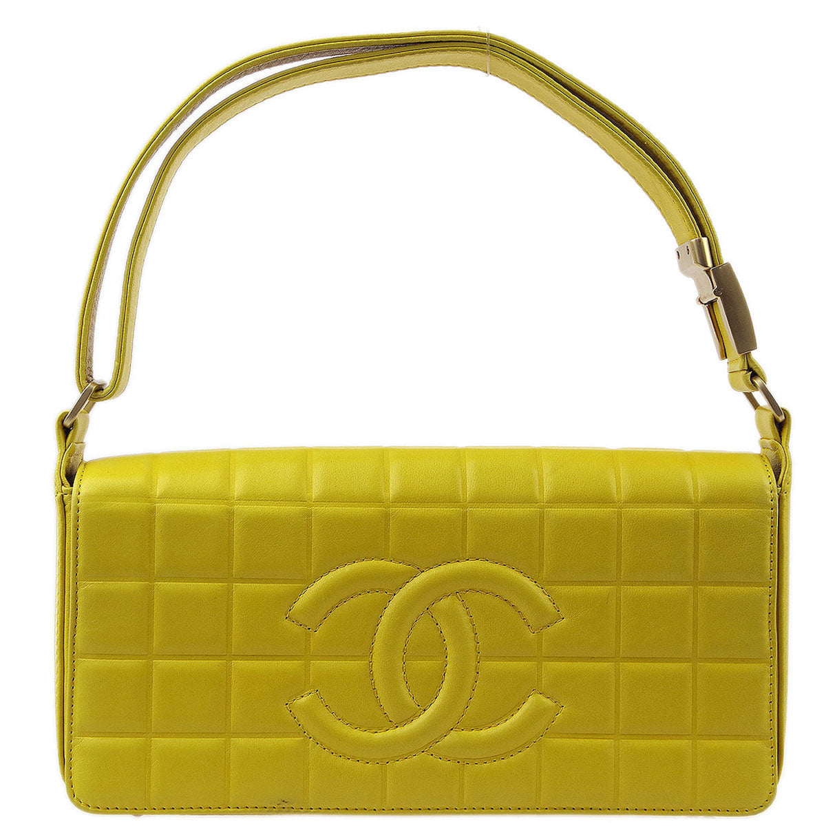 Luxury Chanel 2001-2003 Lambskin Choco Bar Shoulder Bag