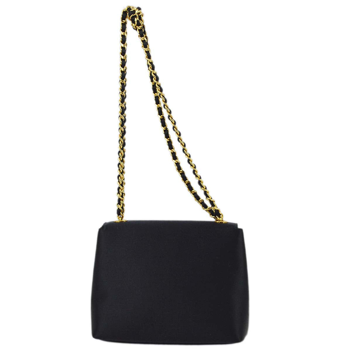 Luxury Chanel 1996-1997 Black Satin Chain Handbag