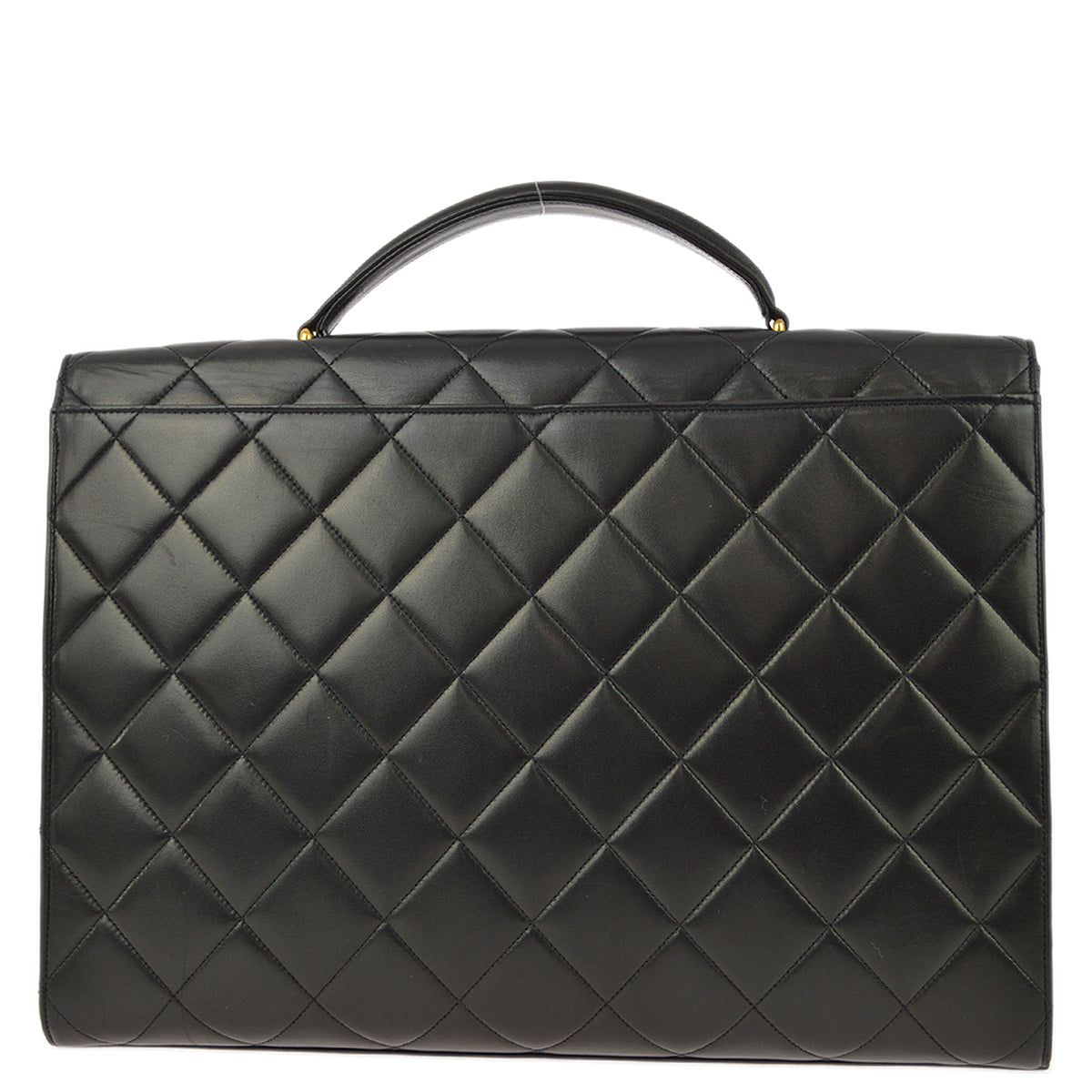Luxury Chanel 1994-1996 Black Lambskin Briefcase Business Handbag