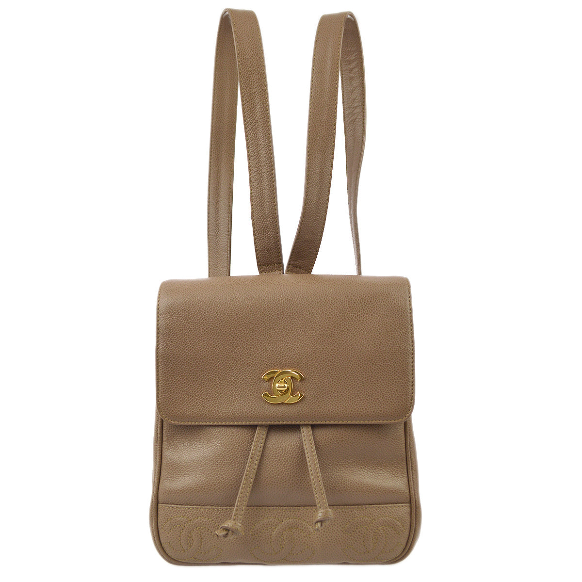 Luxury Chanel * 1996-1997 Brown Caviar Triple CC Backpack