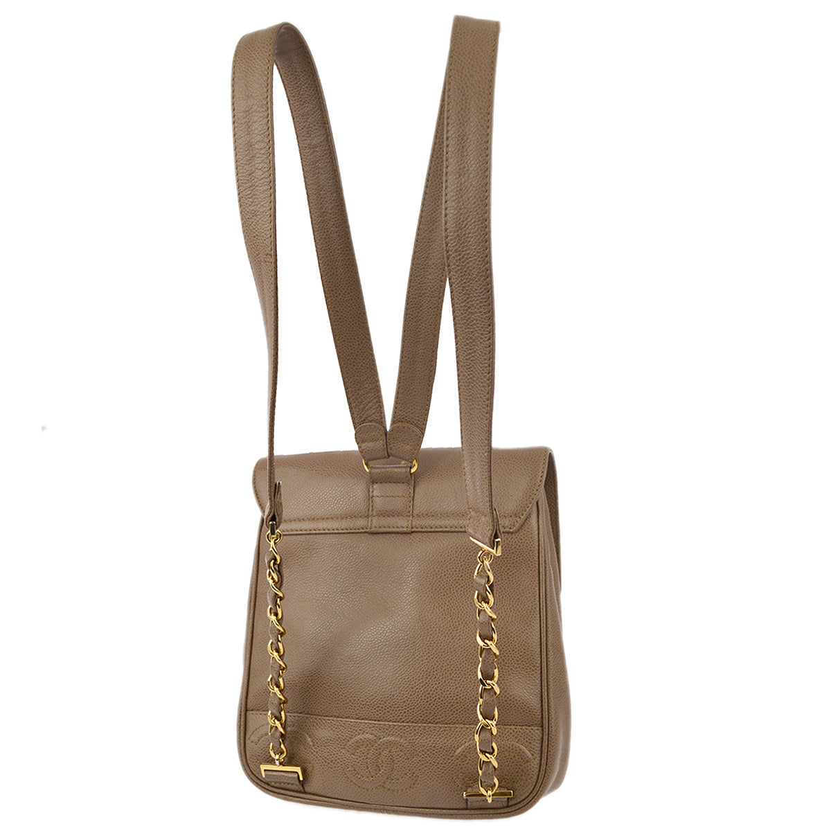 Luxury Chanel * 1996-1997 Brown Caviar Triple CC Backpack