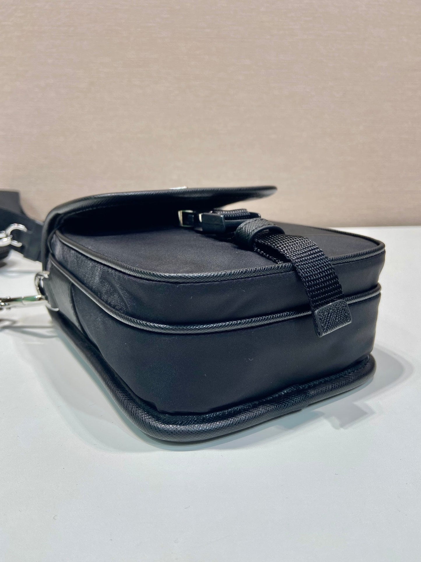 Luxury PradaPHONE BAG 19 IN BLACK RE-NYLON AND SAFFIANO LEATHER TRIM