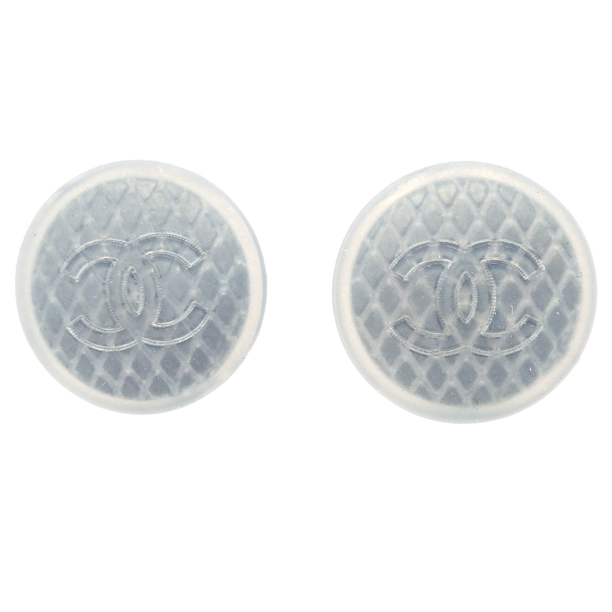 Luxury Chanel Button Earrings Clip-On Gray 99S
