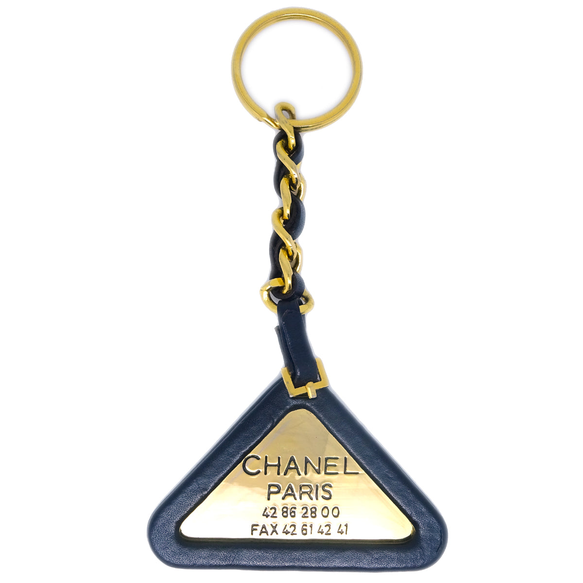 Luxury Chanel Triangle Key Holder 94P Small New