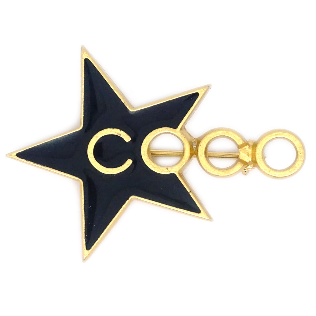 Luxury Chanel Star COCO Brooch Pin Black 01P