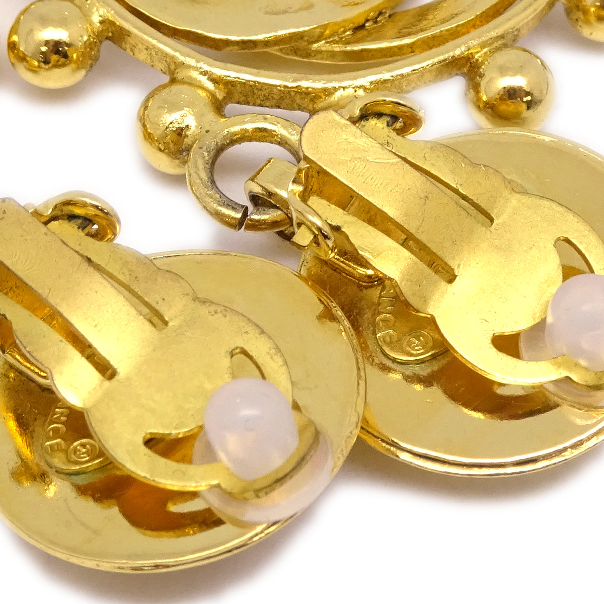 Luxury Chanel Gold Dangle Earrings Clip-On 25