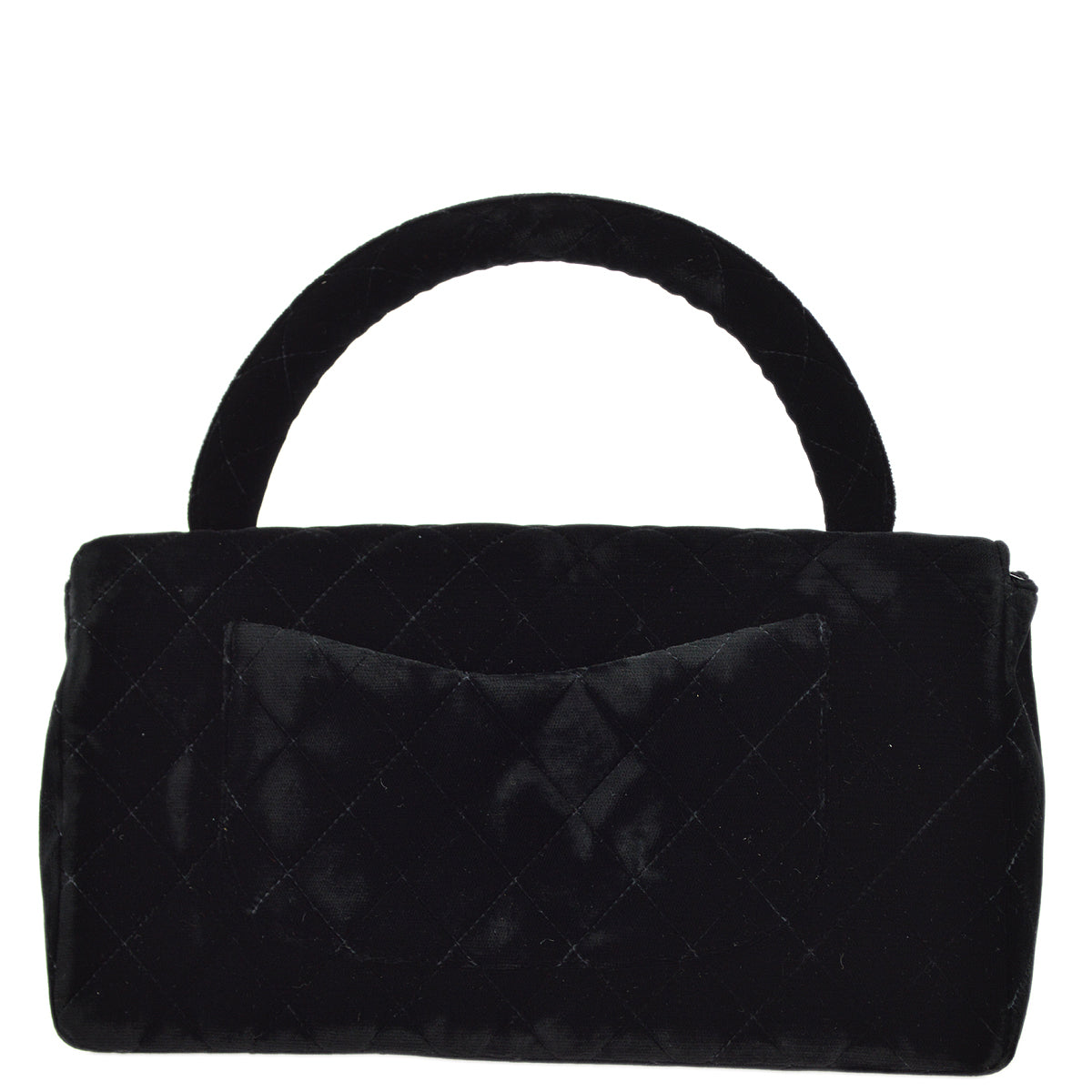 Luxury Chanel 1994-1996 Black Velvet Classic Single Flap Medium Handbag