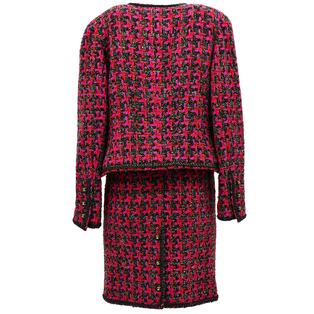 Luxury Chanel 1994 open-front jacket skirt suit #38