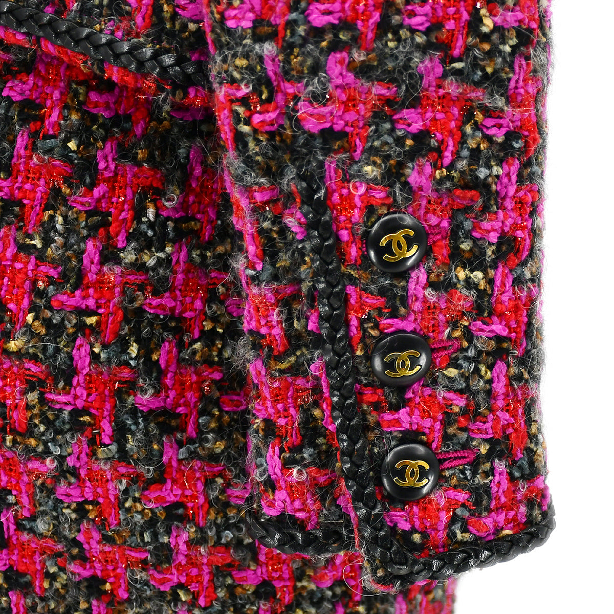 Luxury Chanel 1994 open-front jacket skirt suit #38