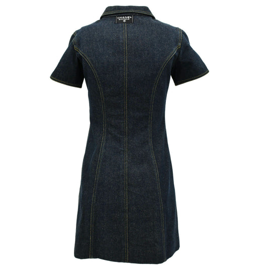 Luxury Chanel Denim Dress Navy #36
