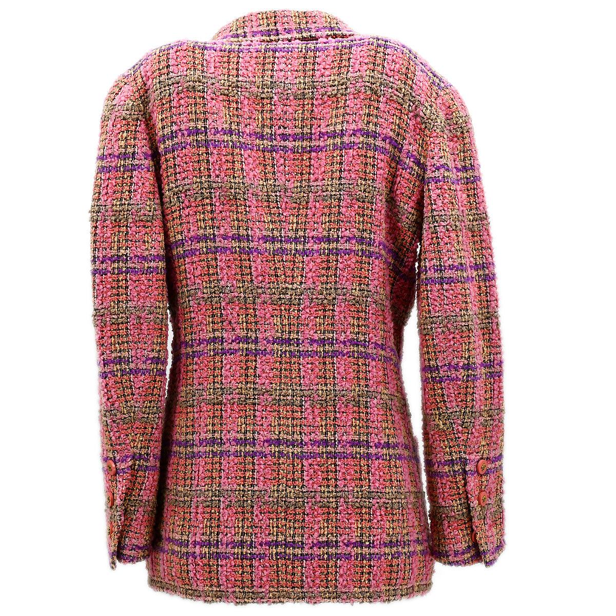 Luxury Chanel Fall 1994 single-breasted tweed boucle jacket #40