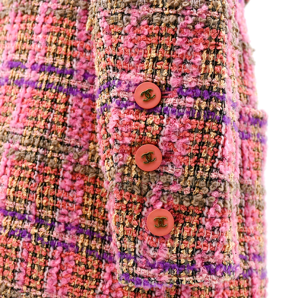 Luxury Chanel Fall 1994 single-breasted tweed boucle jacket #40