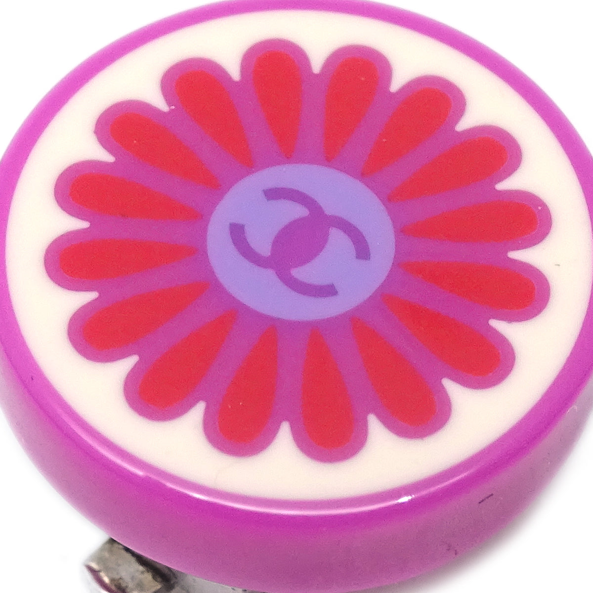 Luxury Chanel Button Earrings Clip-On Pink 04P
