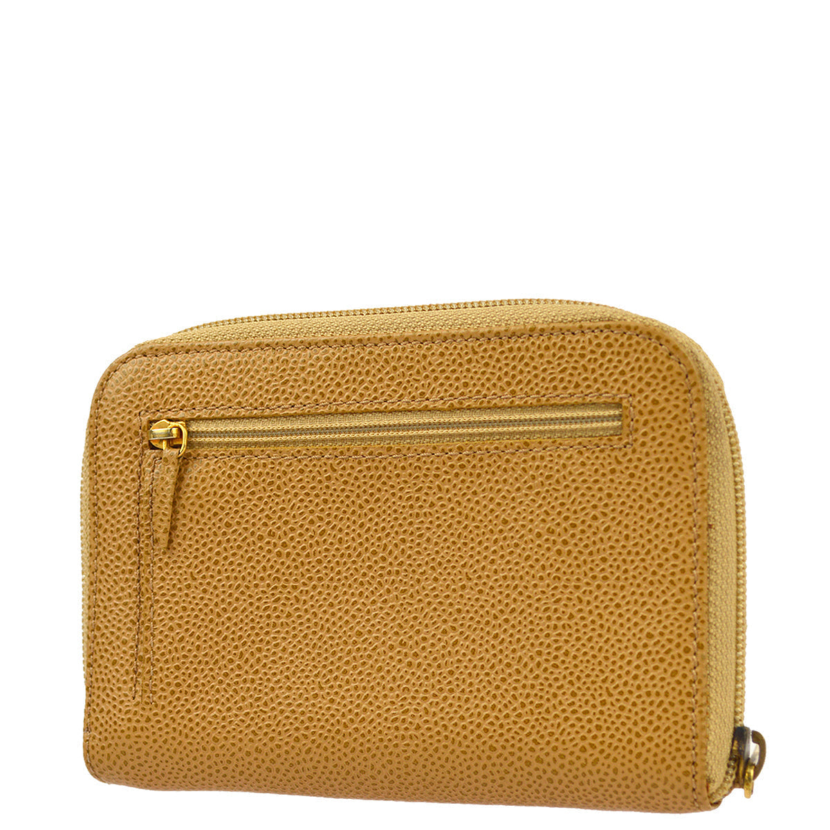 Luxury Chanel Beige Caviar Wallet Purse