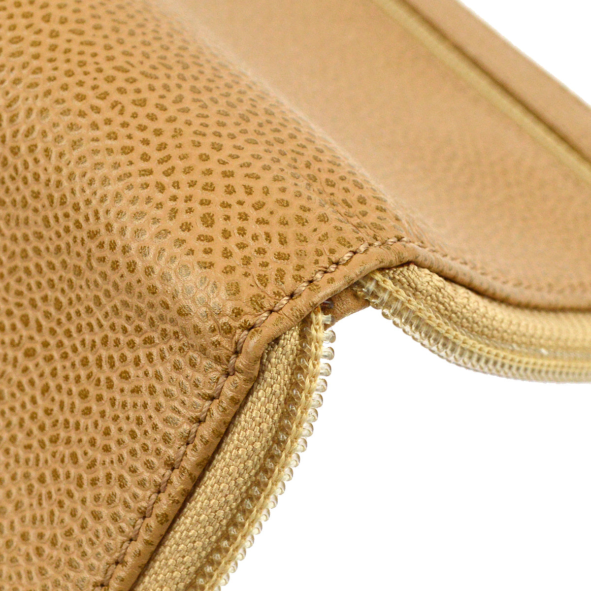 Luxury Chanel Beige Caviar Wallet Purse
