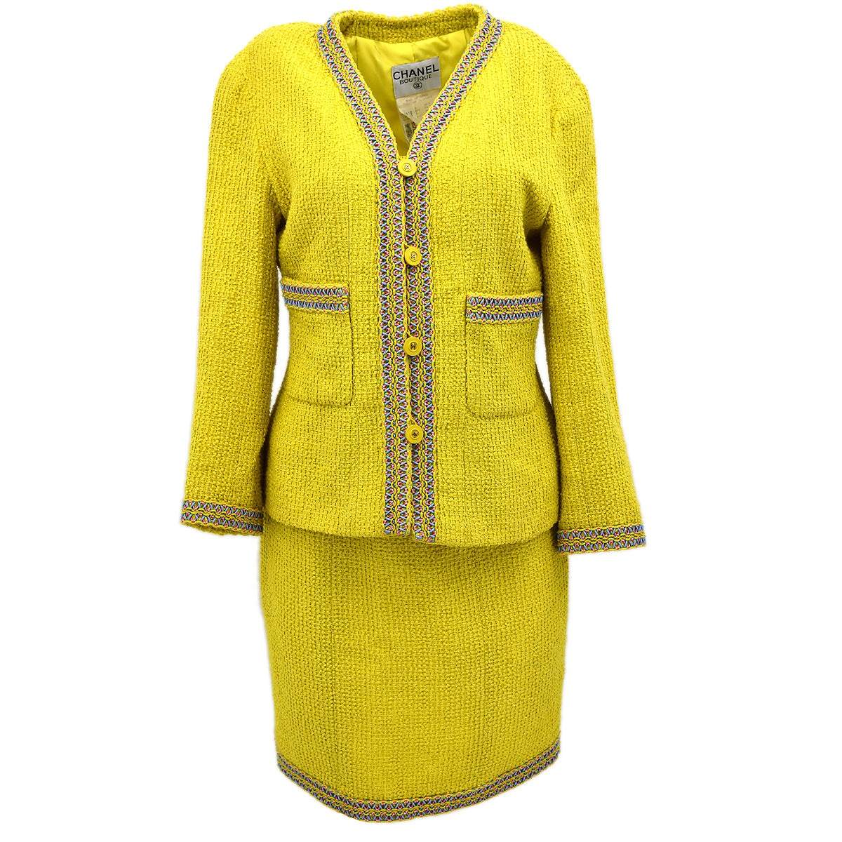 Luxury Chanel Spring 1994 jacket skirt suit #40