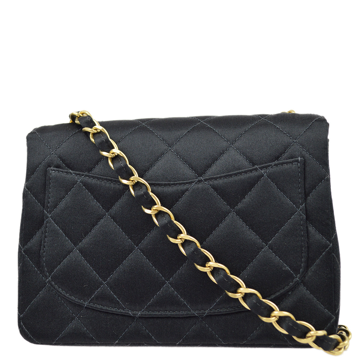 Luxury Chanel 2000-2001 Satin Mini Classic Square Flap Shoulder Bag 17