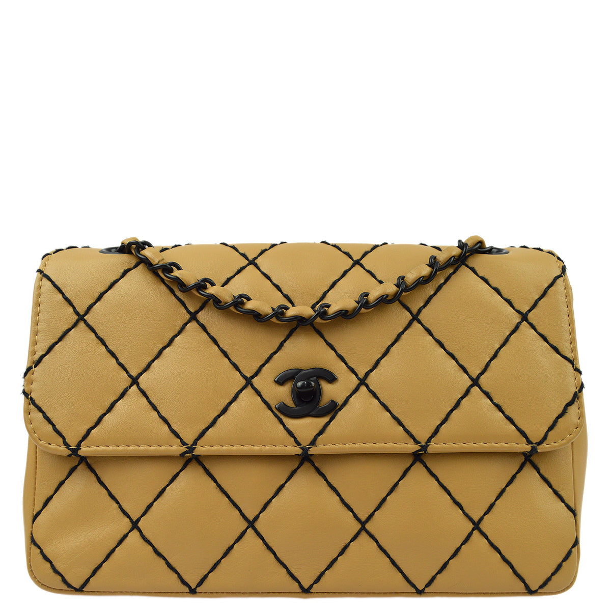 Luxury Chanel 2000-2001 Calfskin Medium Wild Stitch Straight Flap Bag