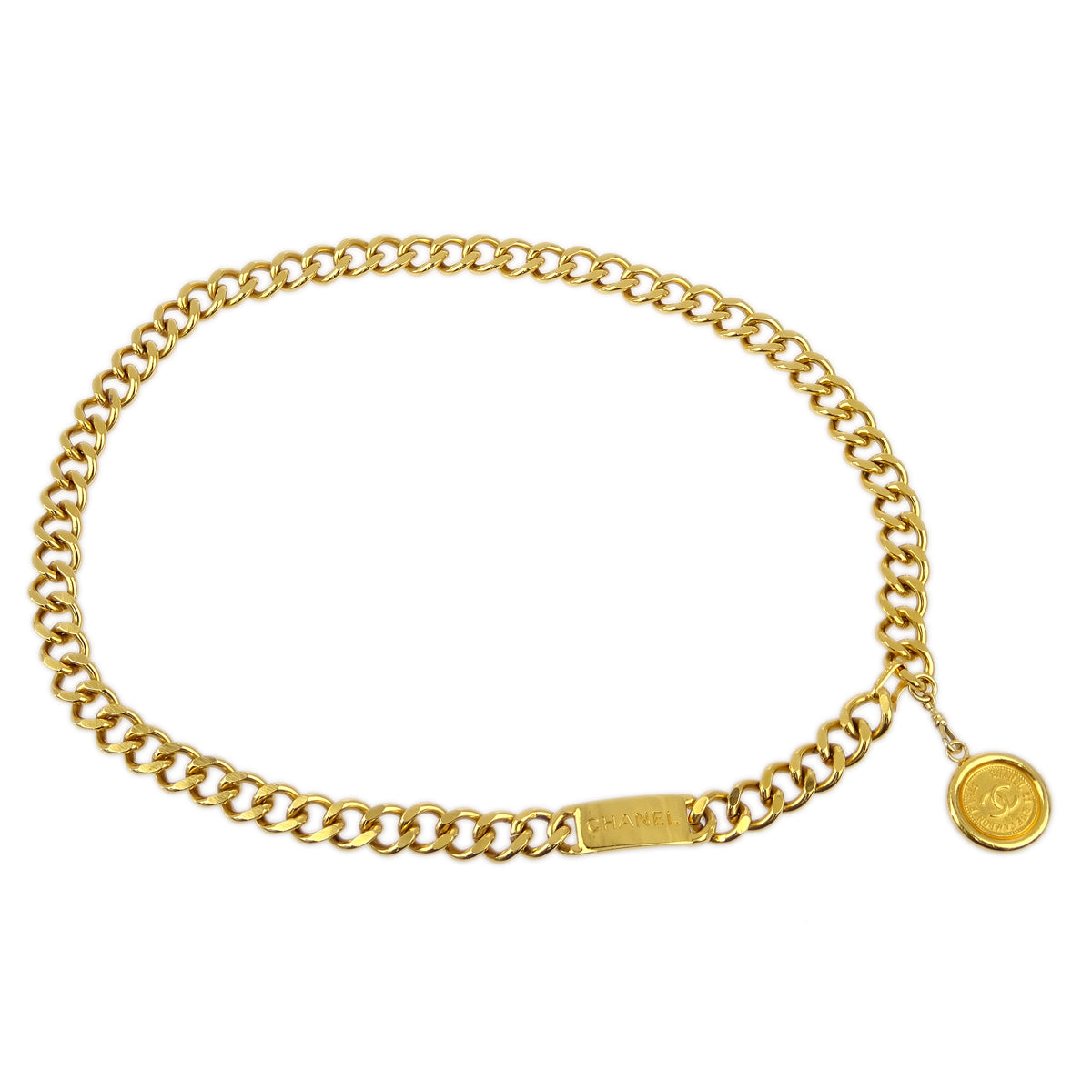 Luxury Chanel Medallion Chain Belt Gold Small New
