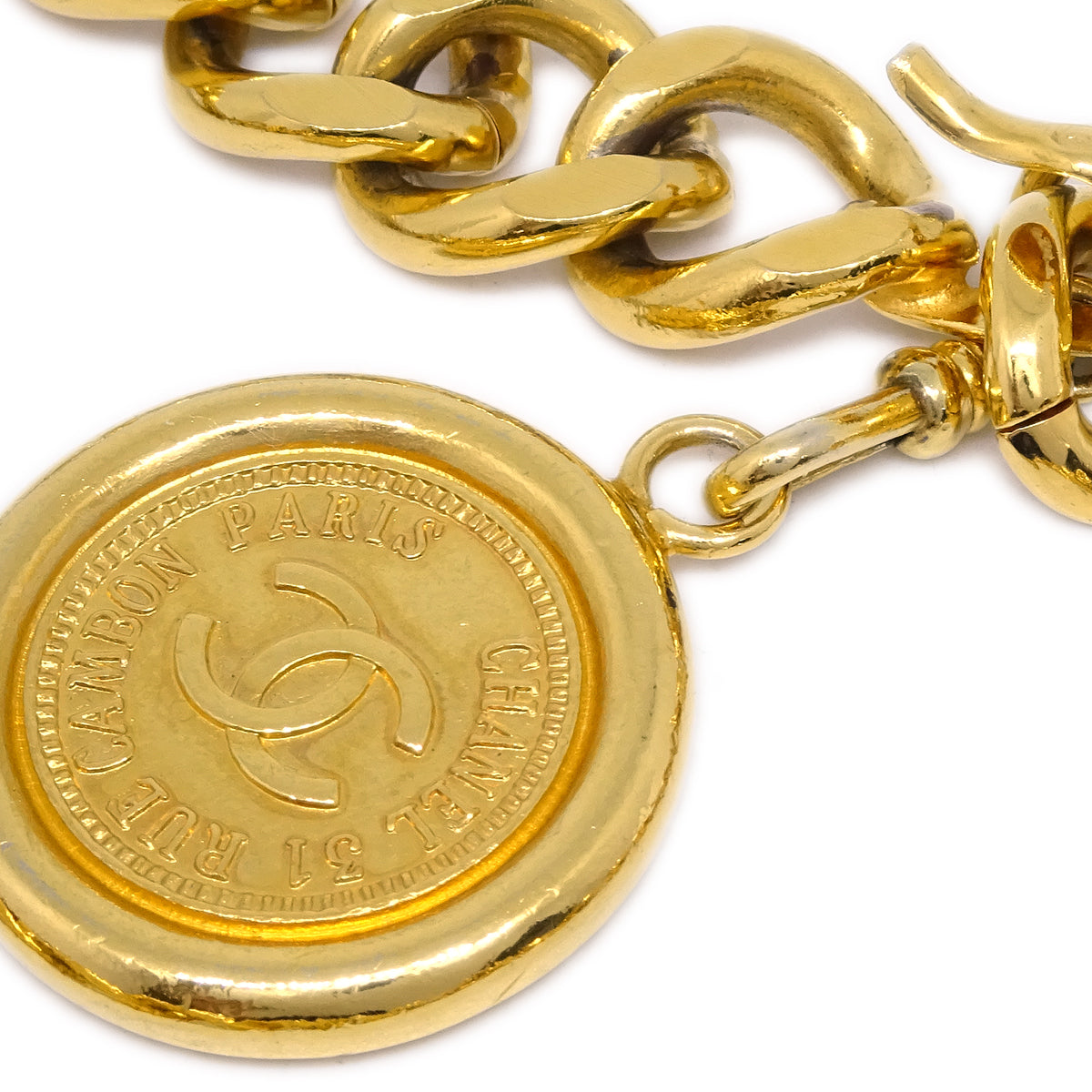 Luxury Chanel Medallion Chain Belt Gold Small New
