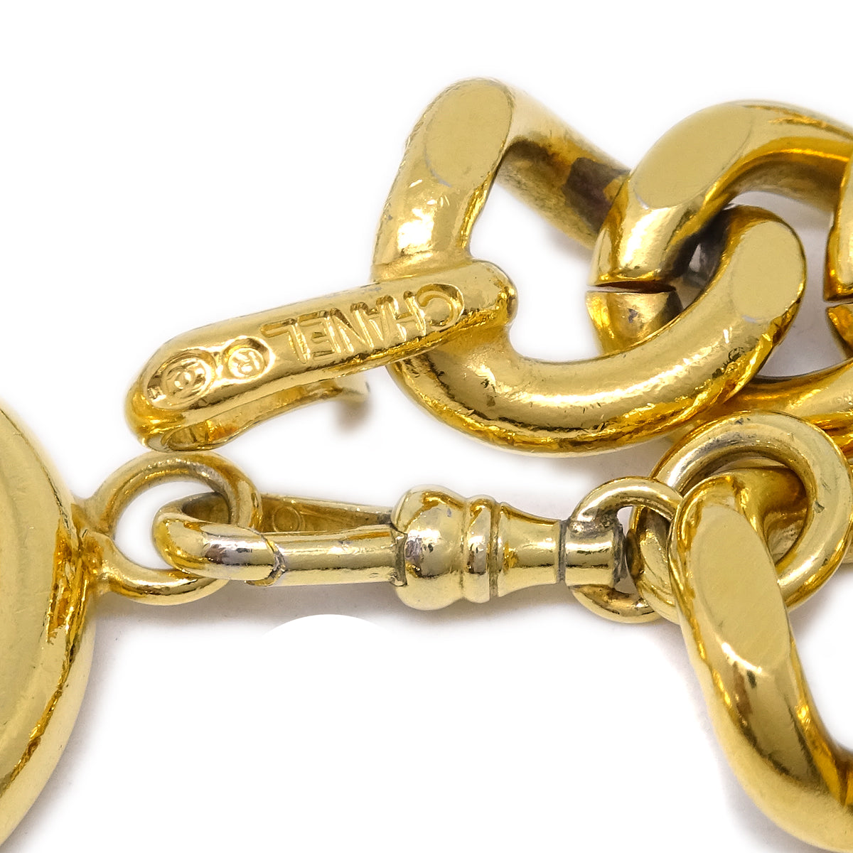 Luxury Chanel Medallion Chain Belt Gold Small New