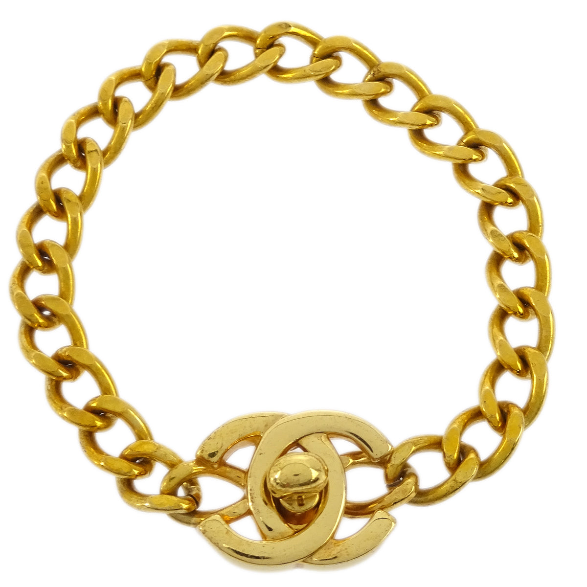 Luxury Chanel Turnlock Bracelet Gold 97P