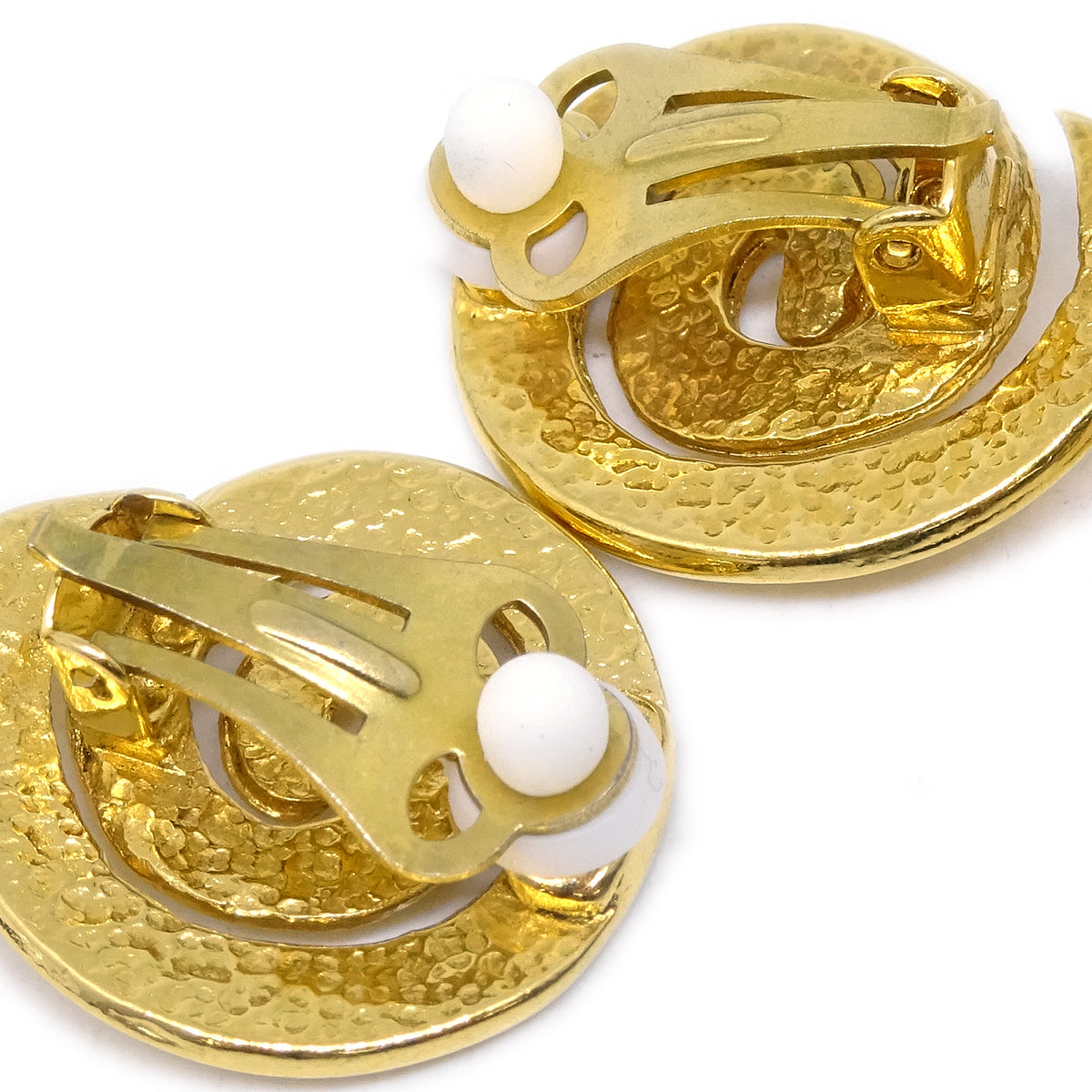 Luxury Chanel Flower Dangle Earrings Clip-On Gold 95P