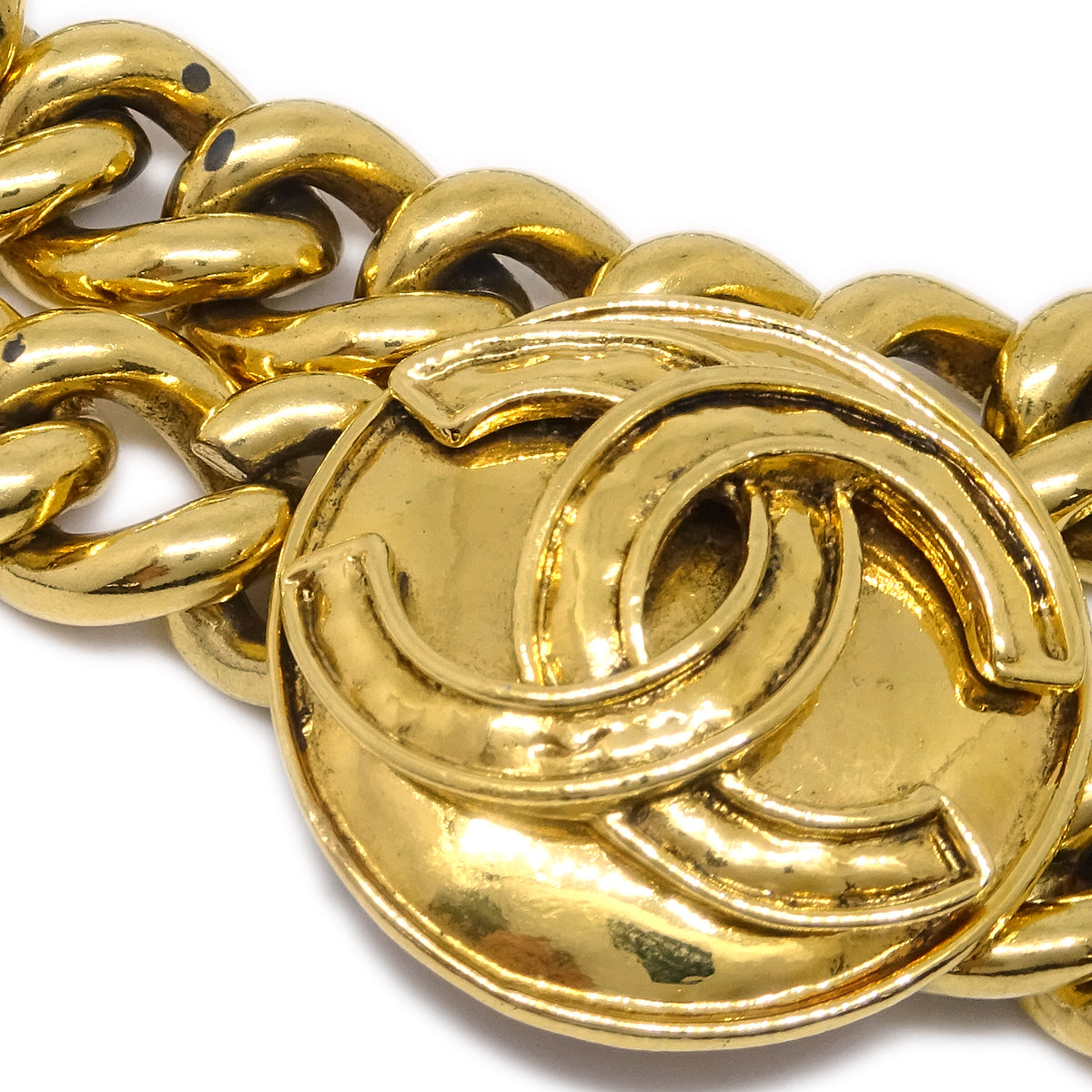 Luxury Chanel Medallion Chain Belt Gold 94P Small New