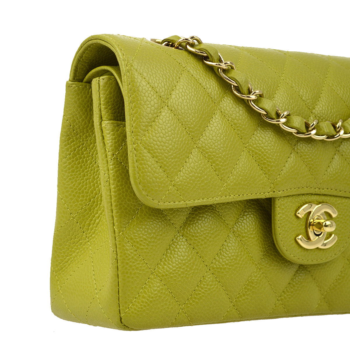 Luxury Chanel * 2003-2004 Green Caviar Small Classic Double Flap Bag