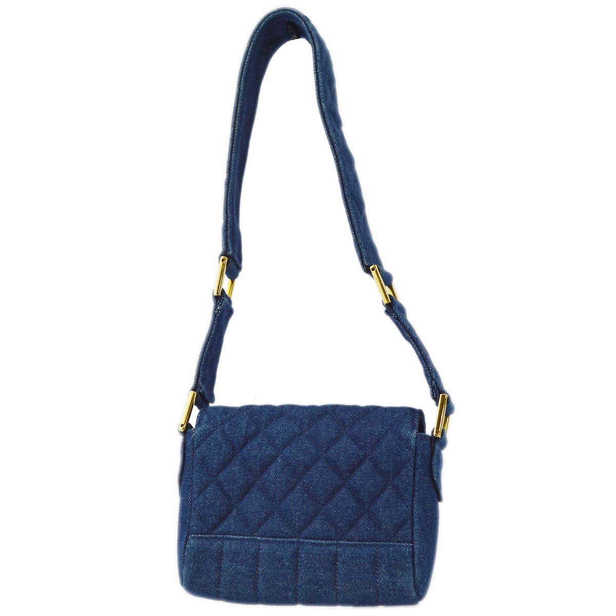 Luxury Chanel 1989-1991 Denim Straight Flap Shoulder Bag