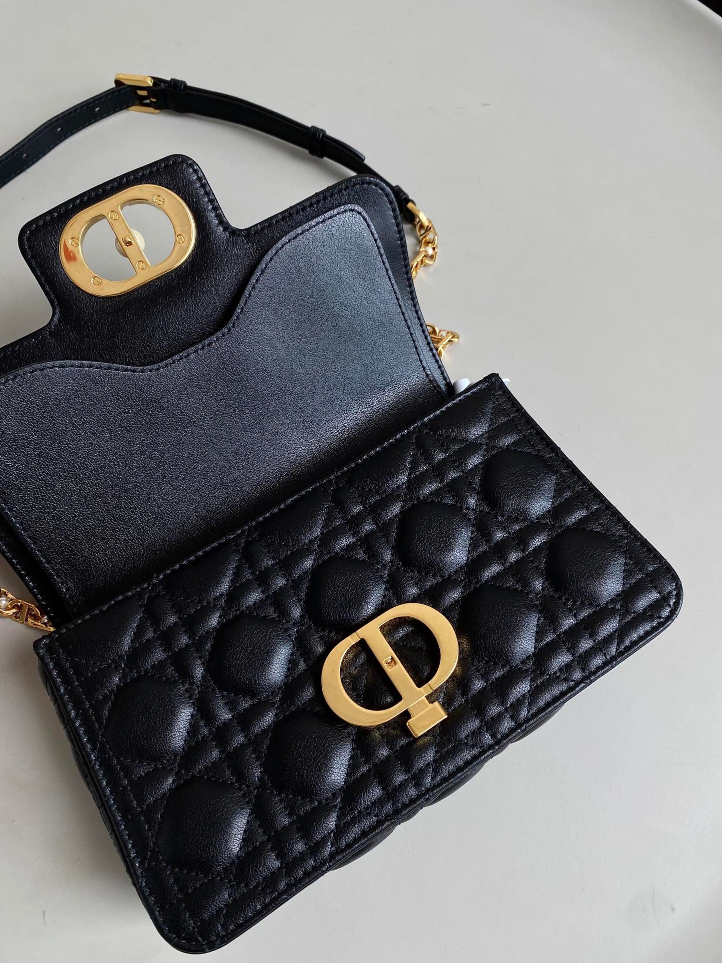 Luxury DiorMINI JOLIE 22 BAG BLACK CALFSKIN