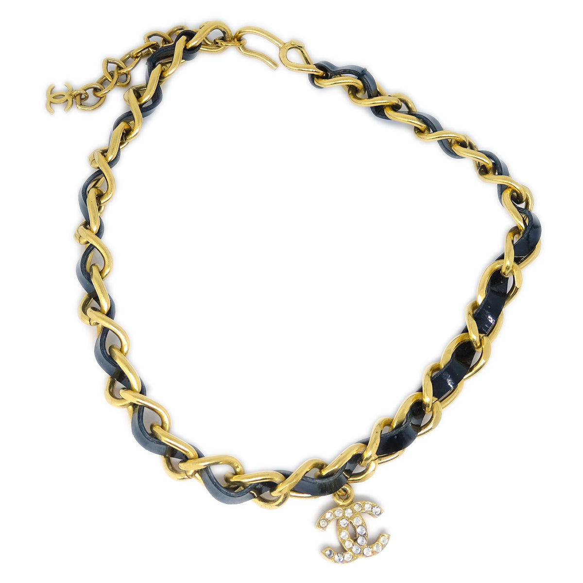 Luxury Chanel 1996 Crystal & Gold CC Choker