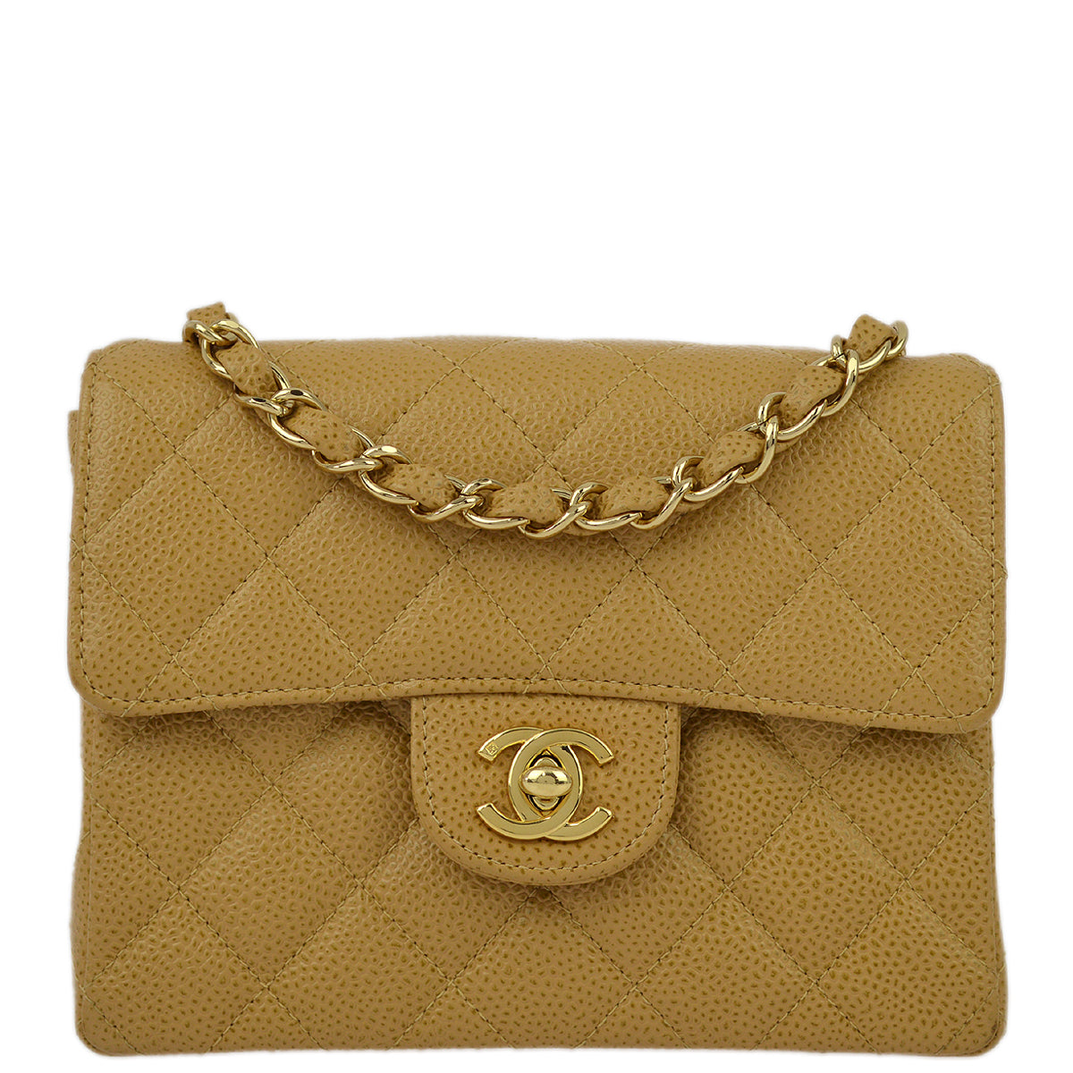 Luxury Chanel 2003-2004 Caviar Mini Classic Square Flap Bag 17