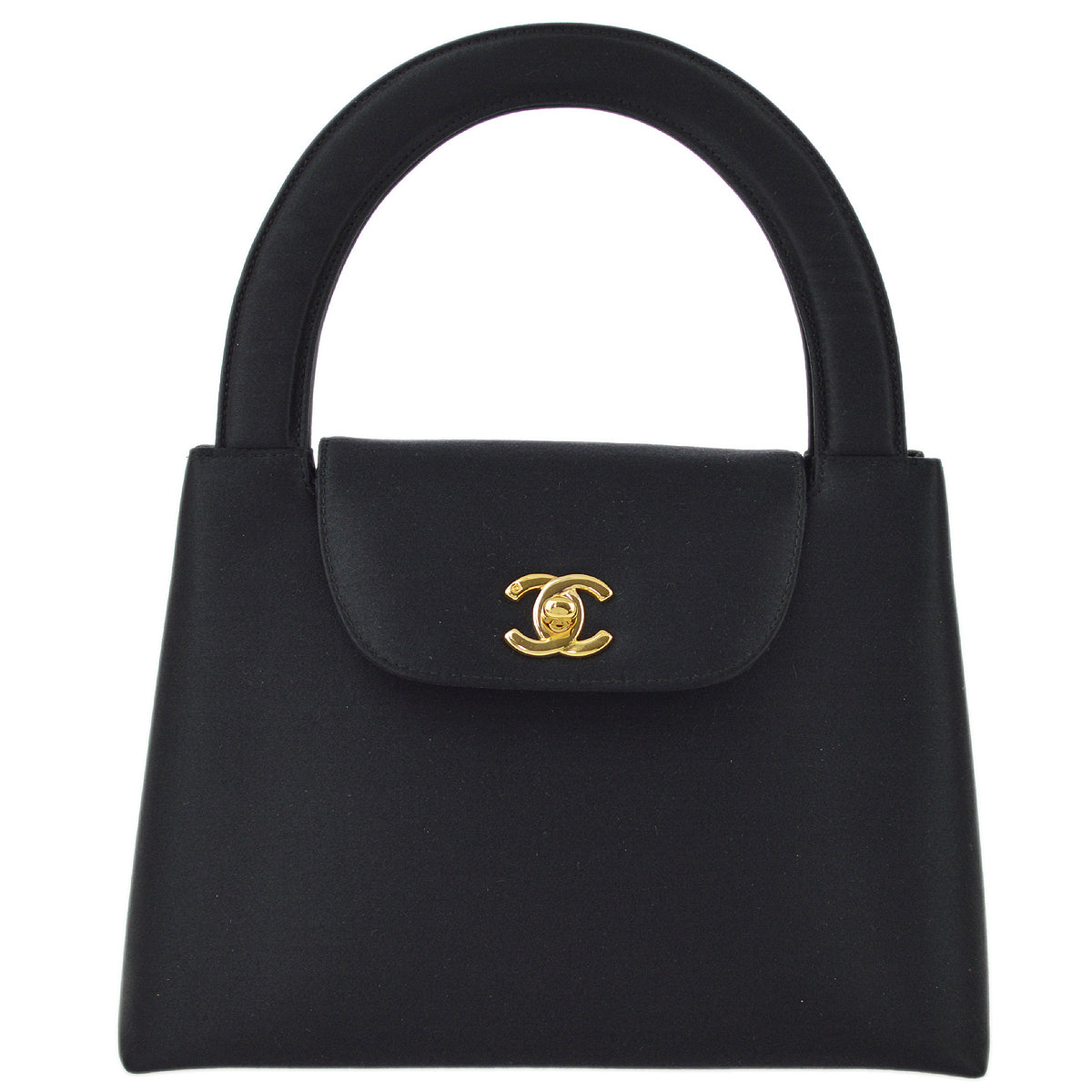 Luxury Chanel * 1997-1999 Black Satin Handbag