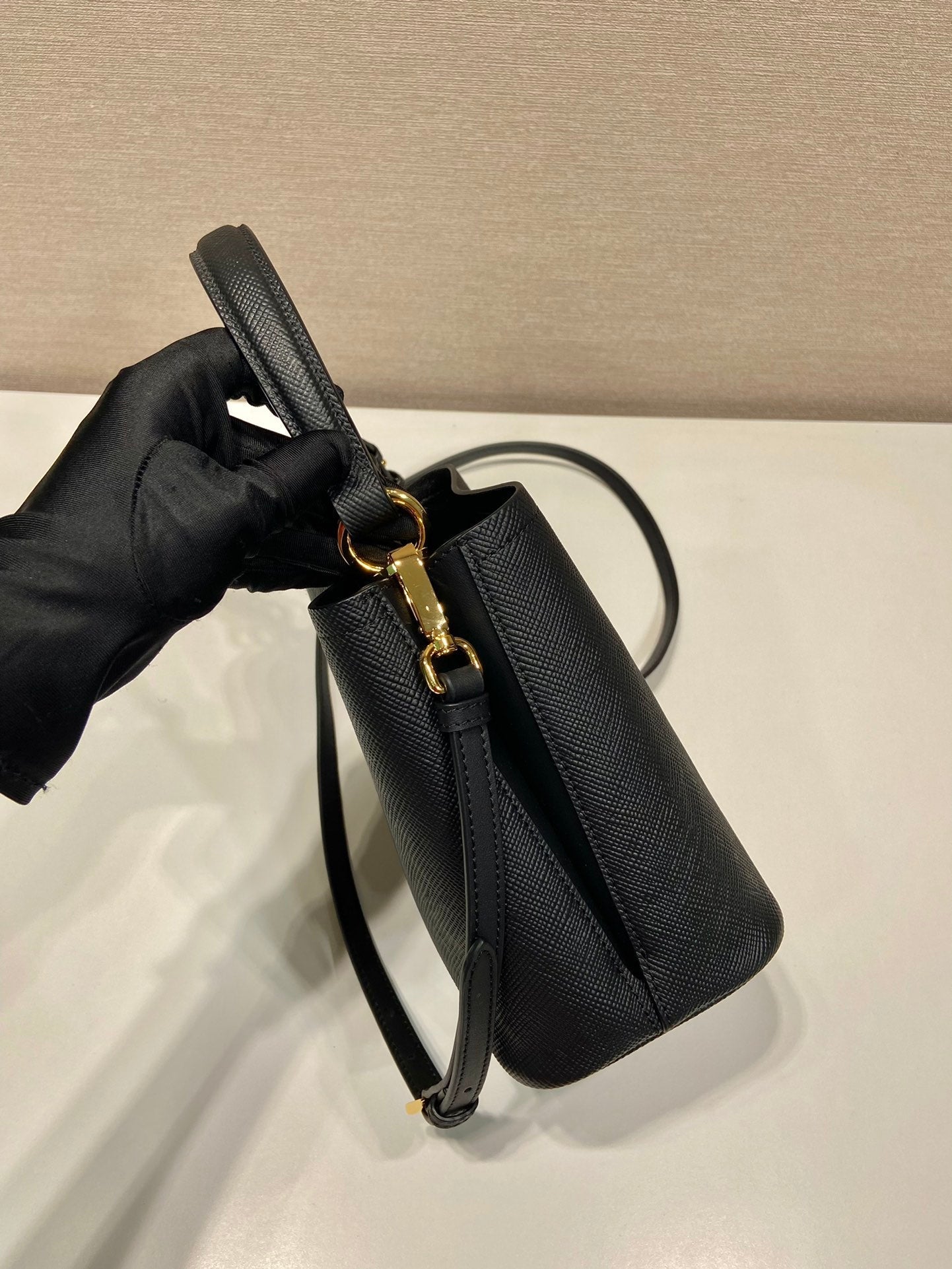 Luxury PradaMINI BUCKET BAG 18 IN BLACK SAFFIANO LEATHER