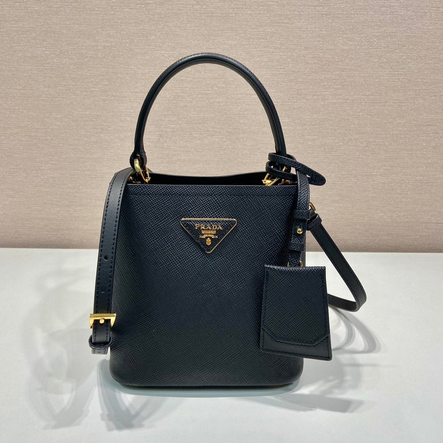 Luxury PradaMINI BUCKET BAG 18 IN BLACK SAFFIANO LEATHER