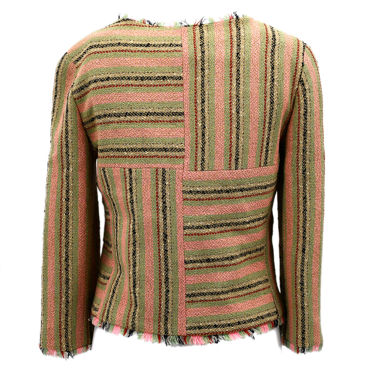 Luxury Chanel Collarless Jacket Beige 00C #34