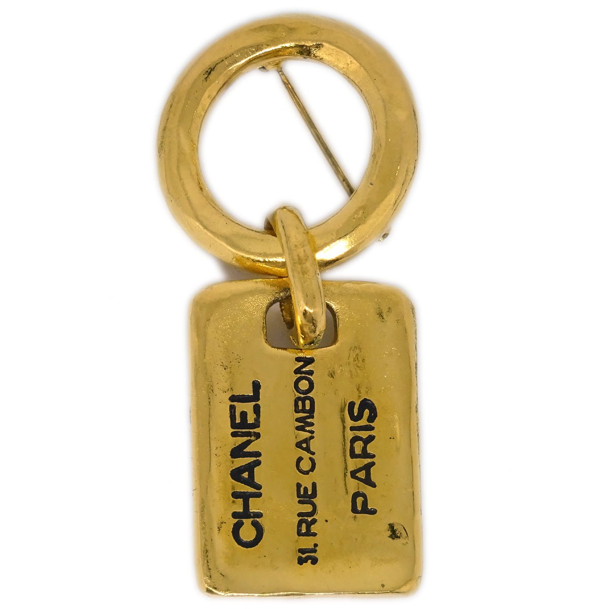 Luxury Chanel Plate Brooch Pin Gold 1133
