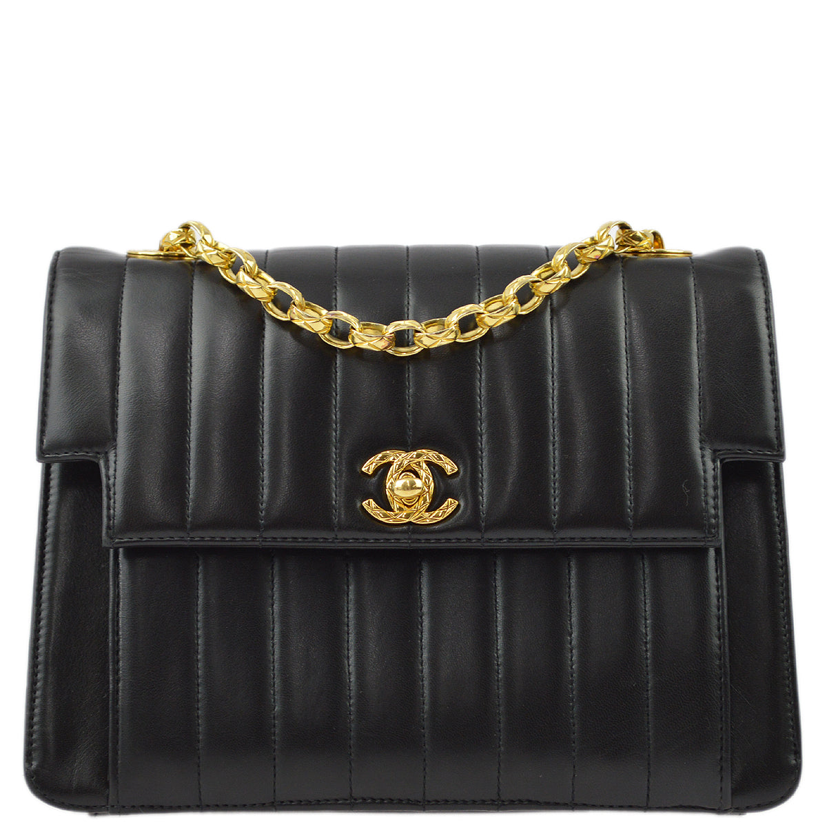 Luxury Chanel 1991-1994 Lambskin Vertical Stitch Flap Bag